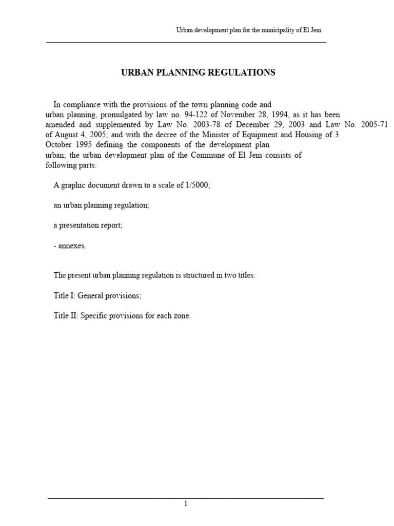 Urban Planning Regulations | PDF | Road | Length