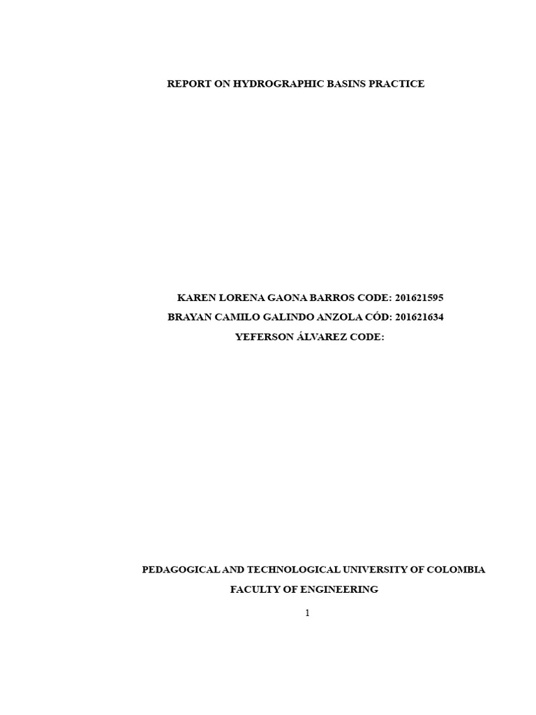 Hydrographic Basin Practice Report | PDF | Drainage Basin | Stream