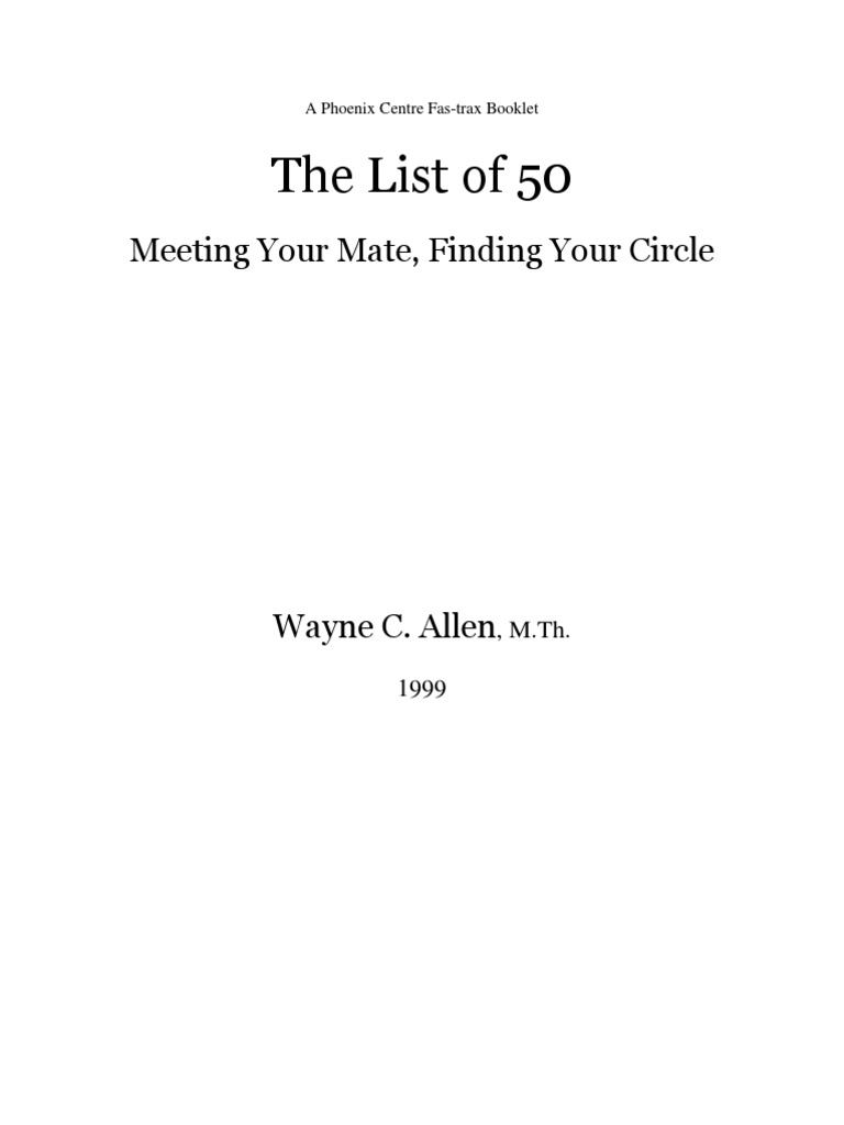 Intro To The List of 50 | PDF | Psychotherapy | Thought