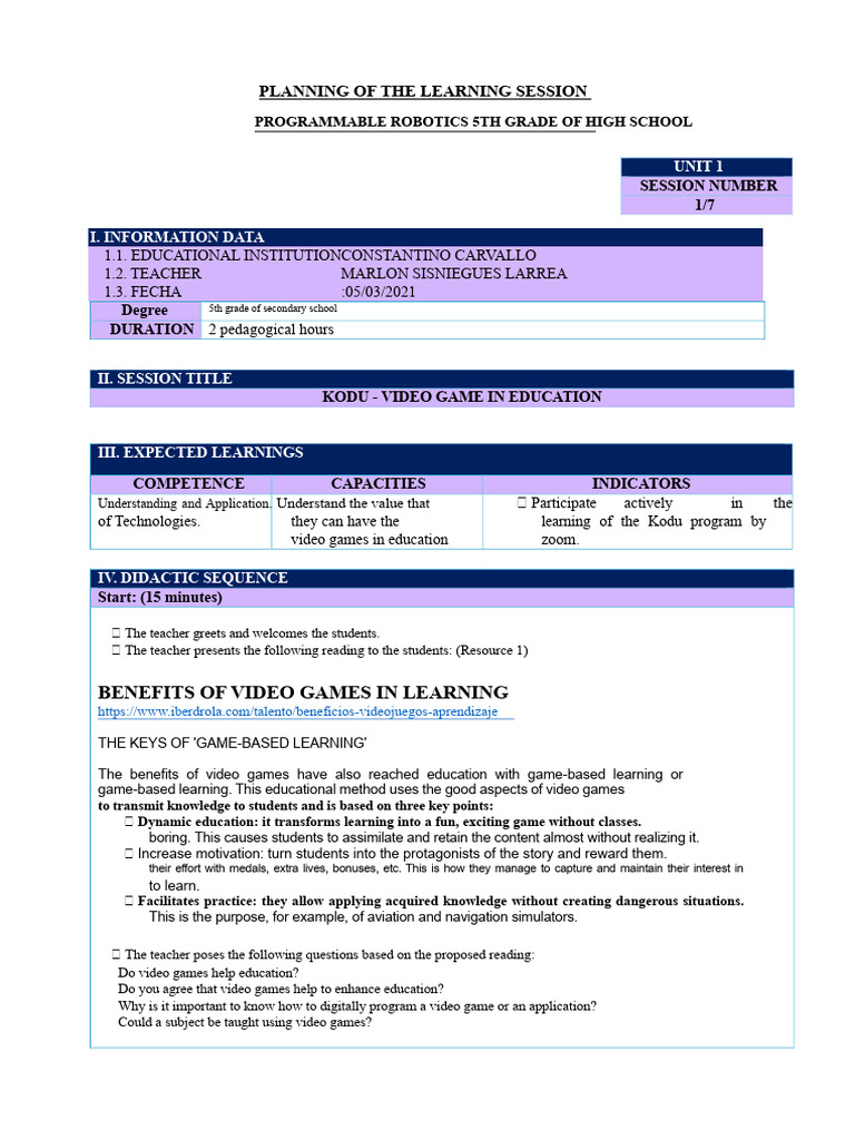 SESSION 5TH SEC | PDF | Learning | Teachers