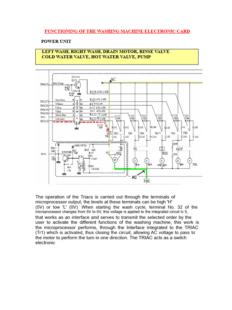 Washing Machine Electronic Card Functionality | PDF | Electronic ...