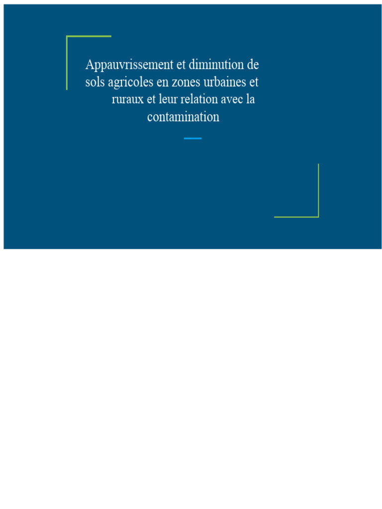 Appauvrissement des sols et pollution agricole | PDF | Sol (pédologie ...