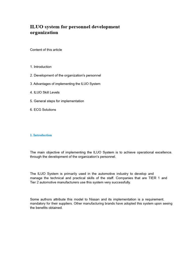 ILUO System for Personnel Development | PDF | Employment | Business