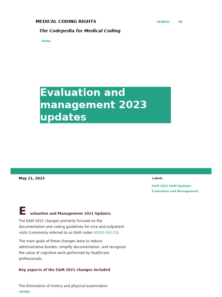 2023 E&M Coding Updates Overview | PDF | Patient | Hospital