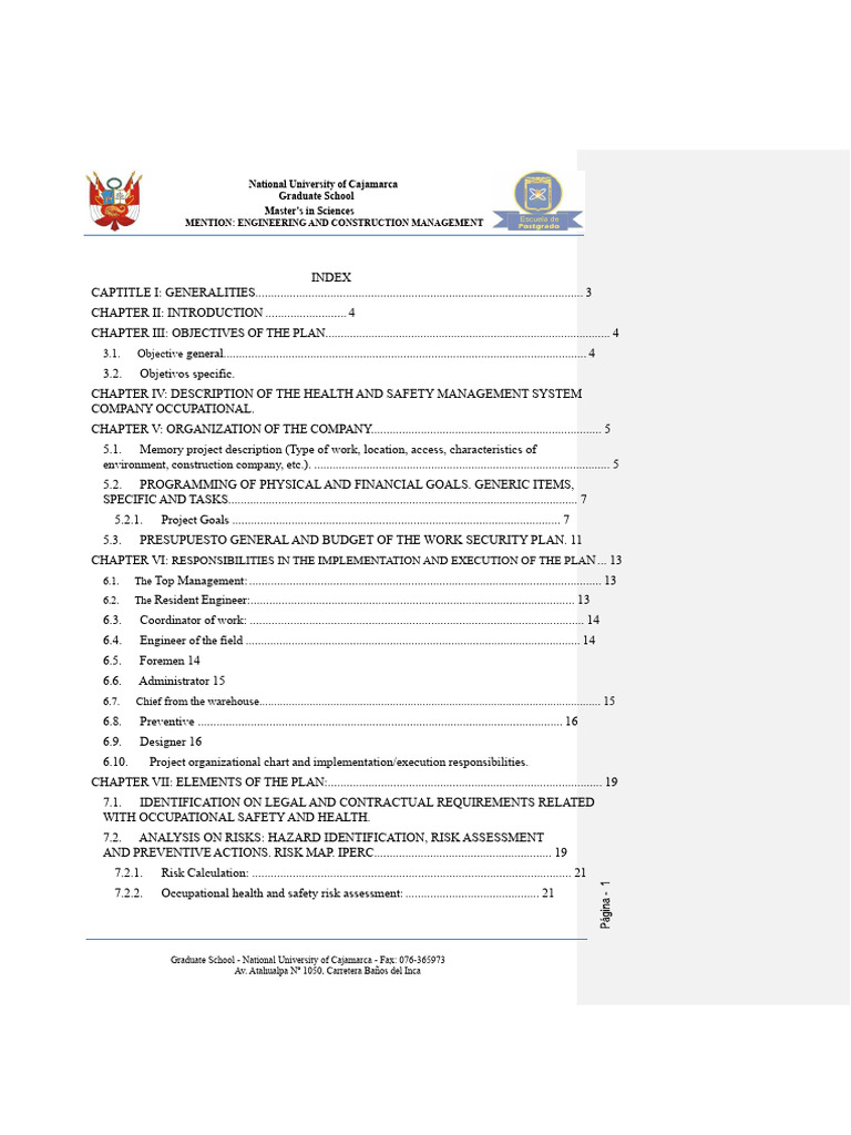 Health and Safety Plan for Construction | PDF | Occupational Safety And ...
