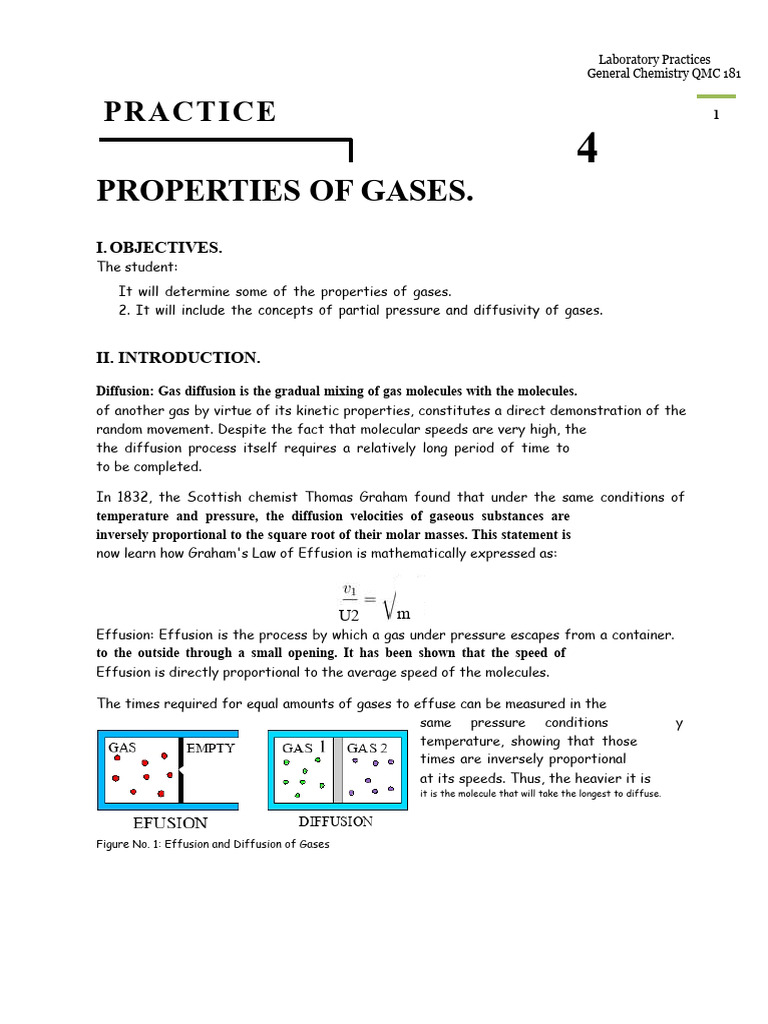 Properties of Gases: Diffusion & Pressure | PDF | Gases | Diffusion