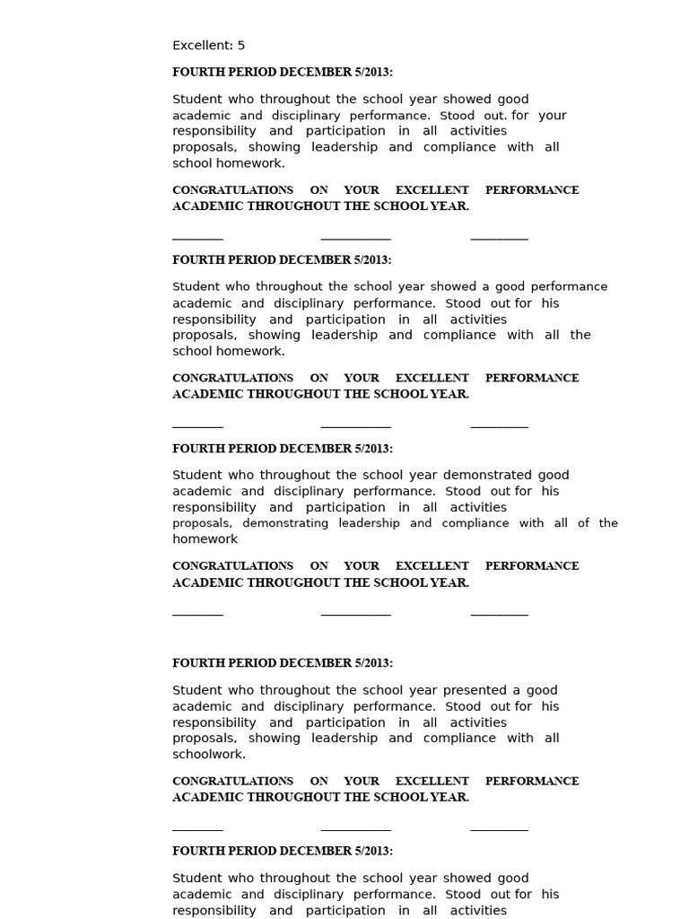 Student Academic Performance Report | PDF | Cognition