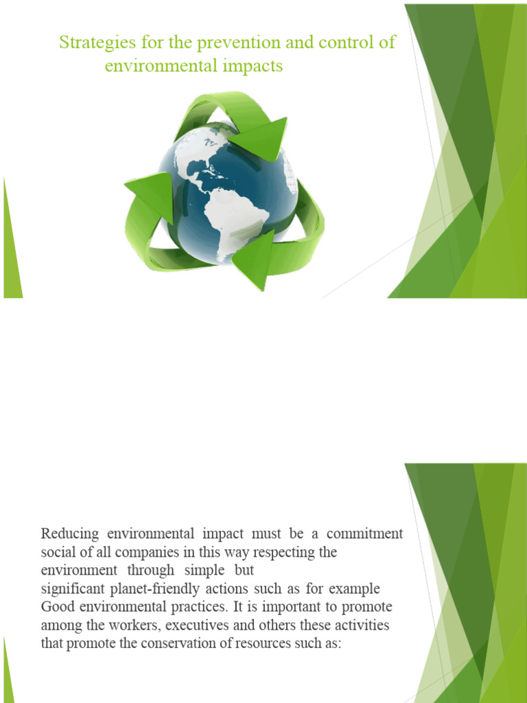 Strategies For The Prevention and Control of Environmental Impacts ...