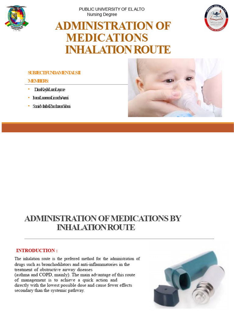 INHALATION ROUTE | PDF | Respiratory Tract | Breathing