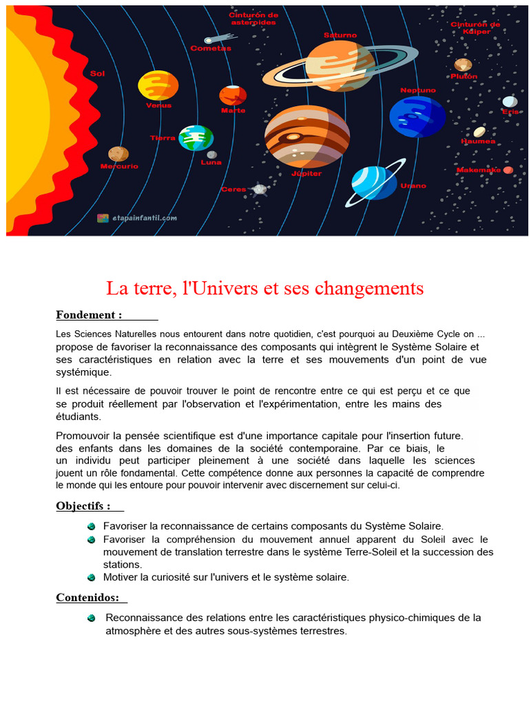 Comprendre le Système Solaire et la Terre | PDF | Terre | Soleil