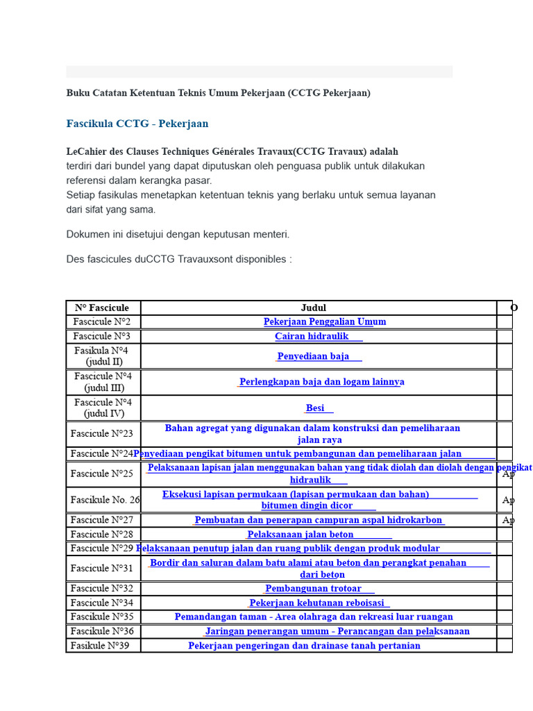 Ketentuan Teknis CCTG Pekerjaan | PDF