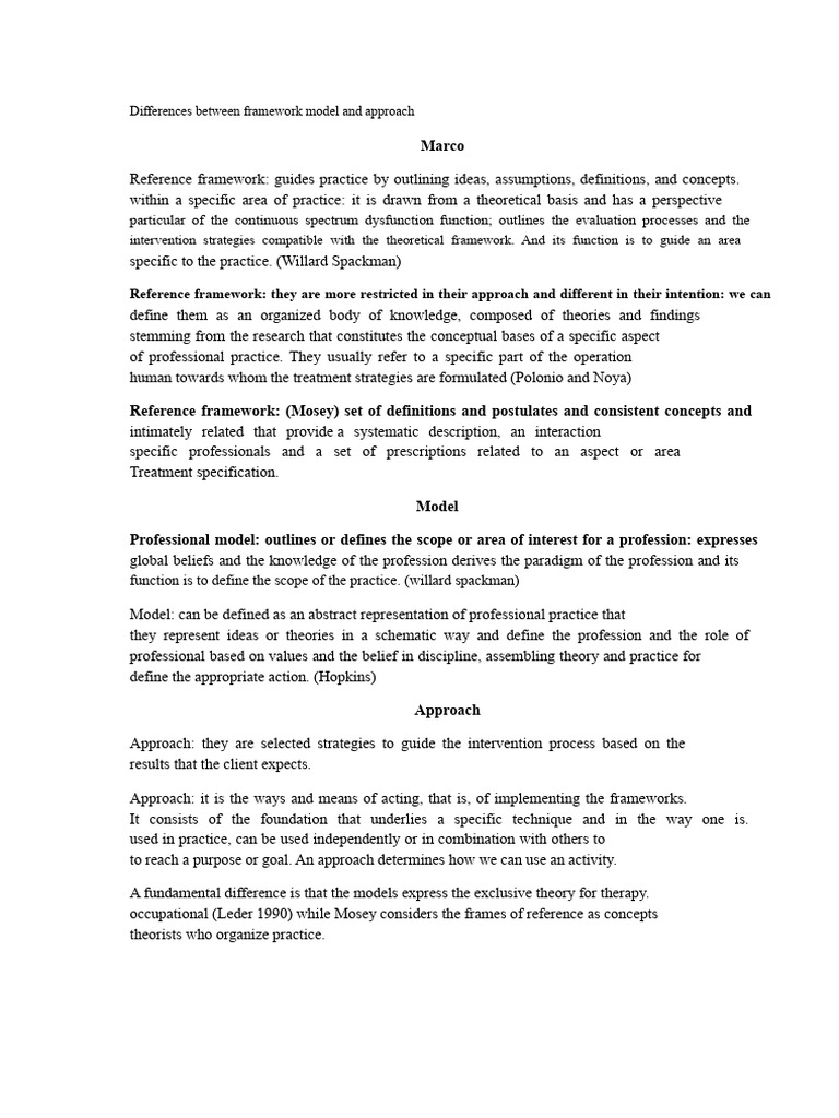 Frameworks, Models, and Approaches in Therapy | PDF | Cognitive Science ...