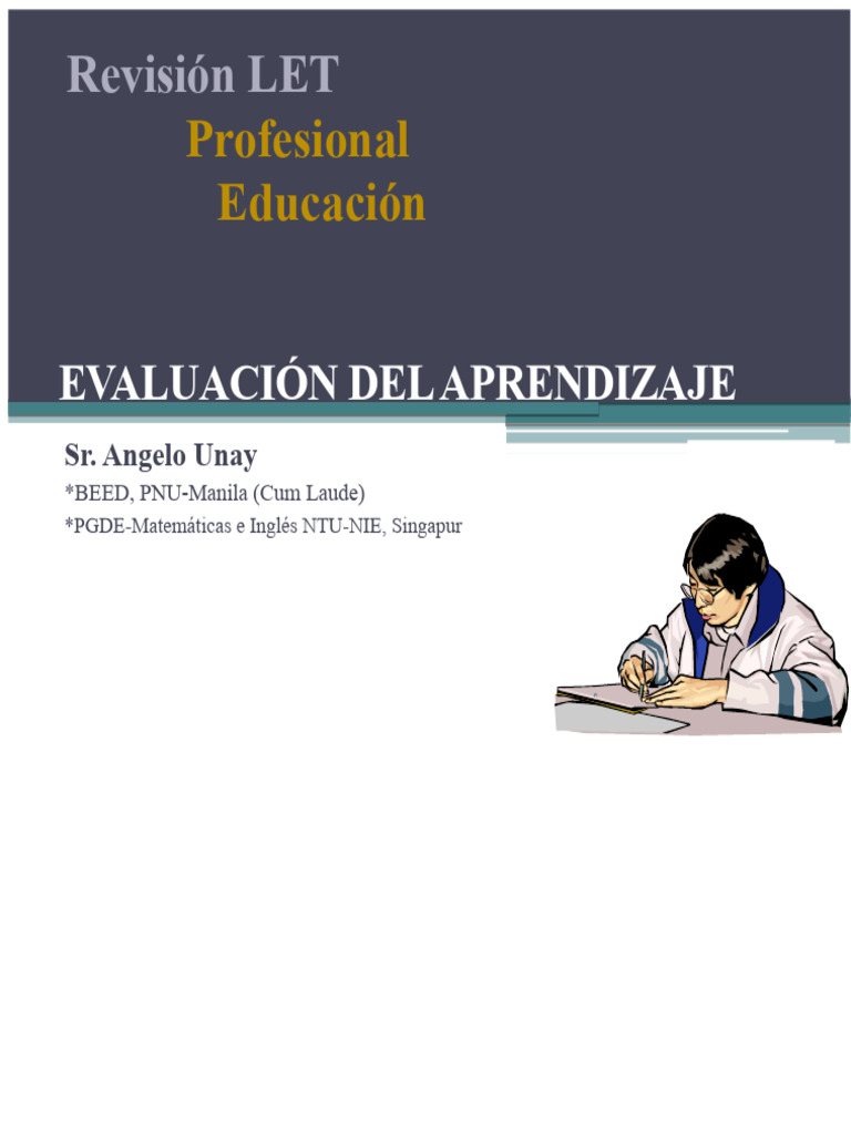 Revisión de la Evaluación del Aprendizaje | PDF | Evaluación | Validez ...