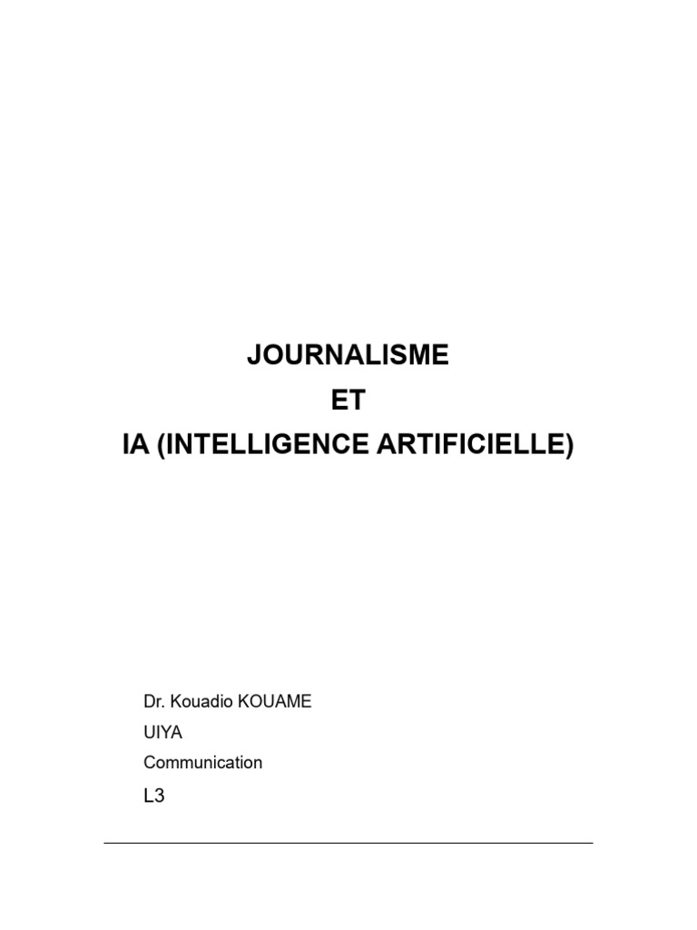 Journalisme et IA : Enjeux et outils | PDF | Intelligence artificielle ...