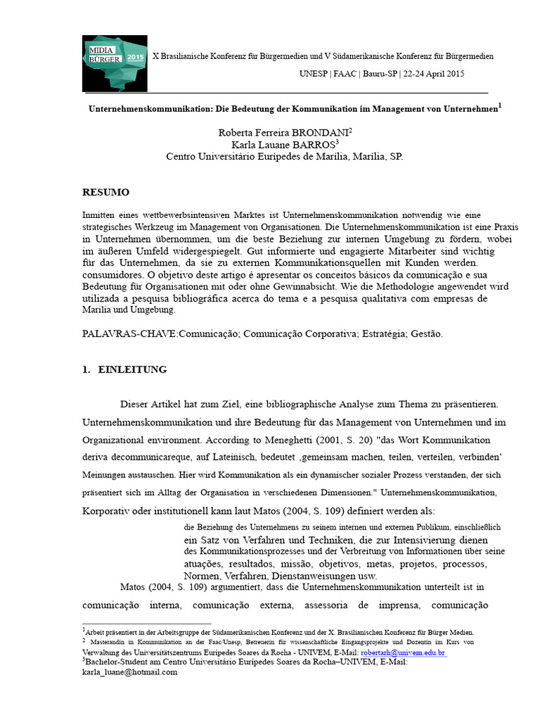 Unternehmenskommunikation - Die Bedeutung Der Kommunikation Im ...