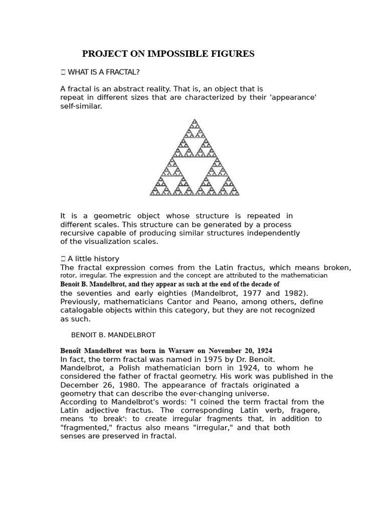 FRACTAL PROJECT | PDF | Fractal | Chaos Theory