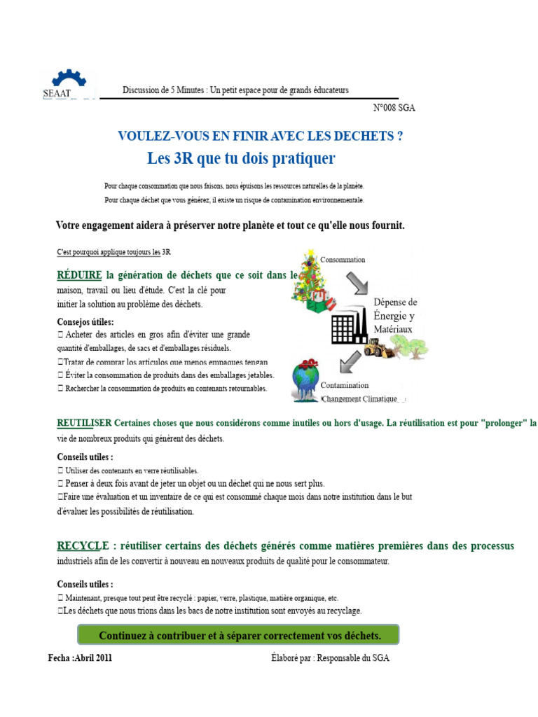 Adoptez les 3R pour un avenir durable | PDF
