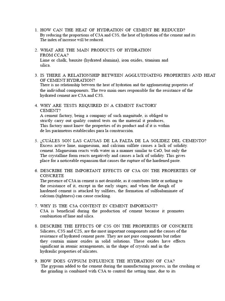 Cement Hydration and Composition Insights | PDF | Cement | Concrete