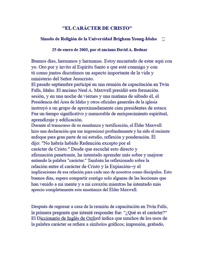 El Carácter de Cristo y Su Expiación | PDF | Jesús | Cristo (título)