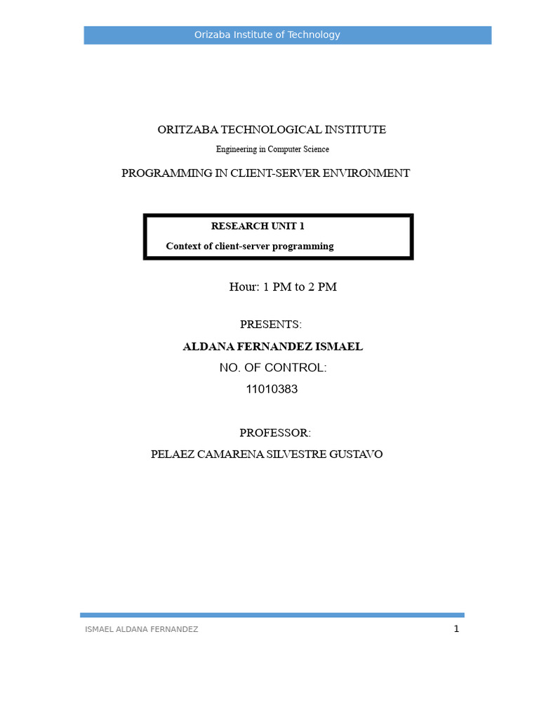Client-Server Programming Overview | PDF | Client–Server Model ...