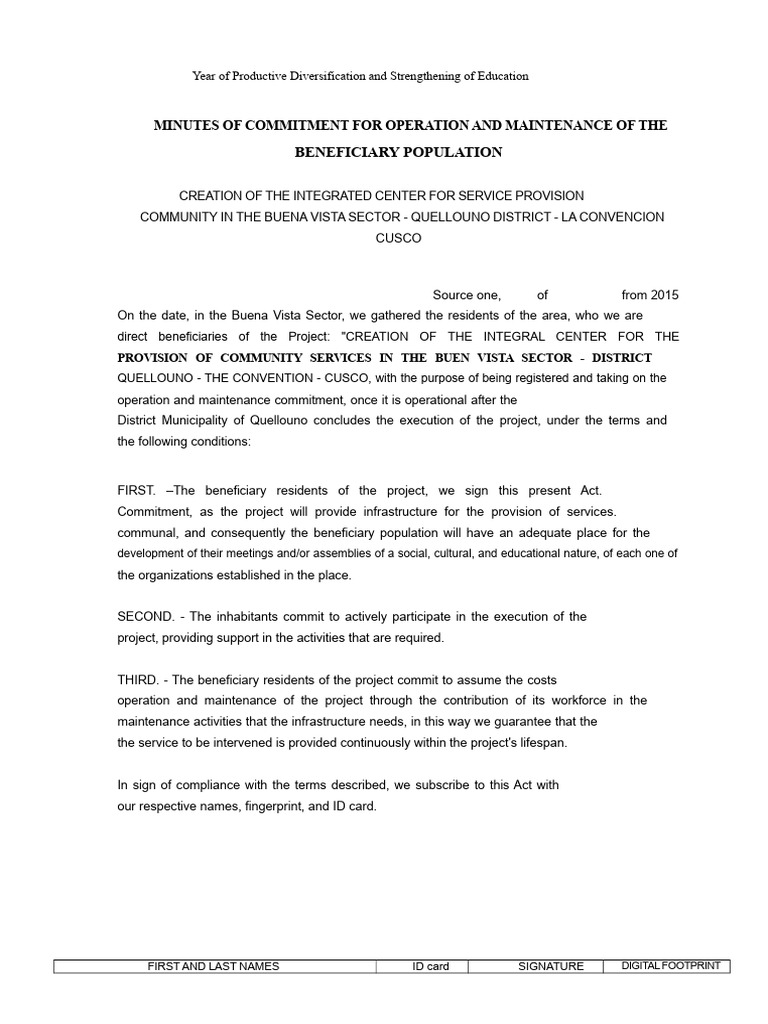 Commitment Act Neighborhoods of Buena Vista | PDF