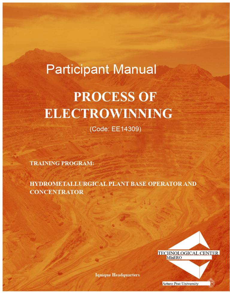 Electrowinning Process Training Manual | PDF | Direct Current ...