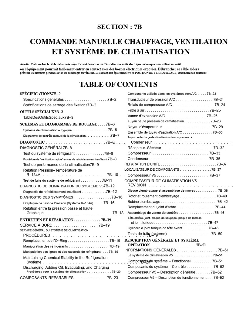Manuel de Contrôle HVAC V121 | PDF | Climatisation | Embrayage