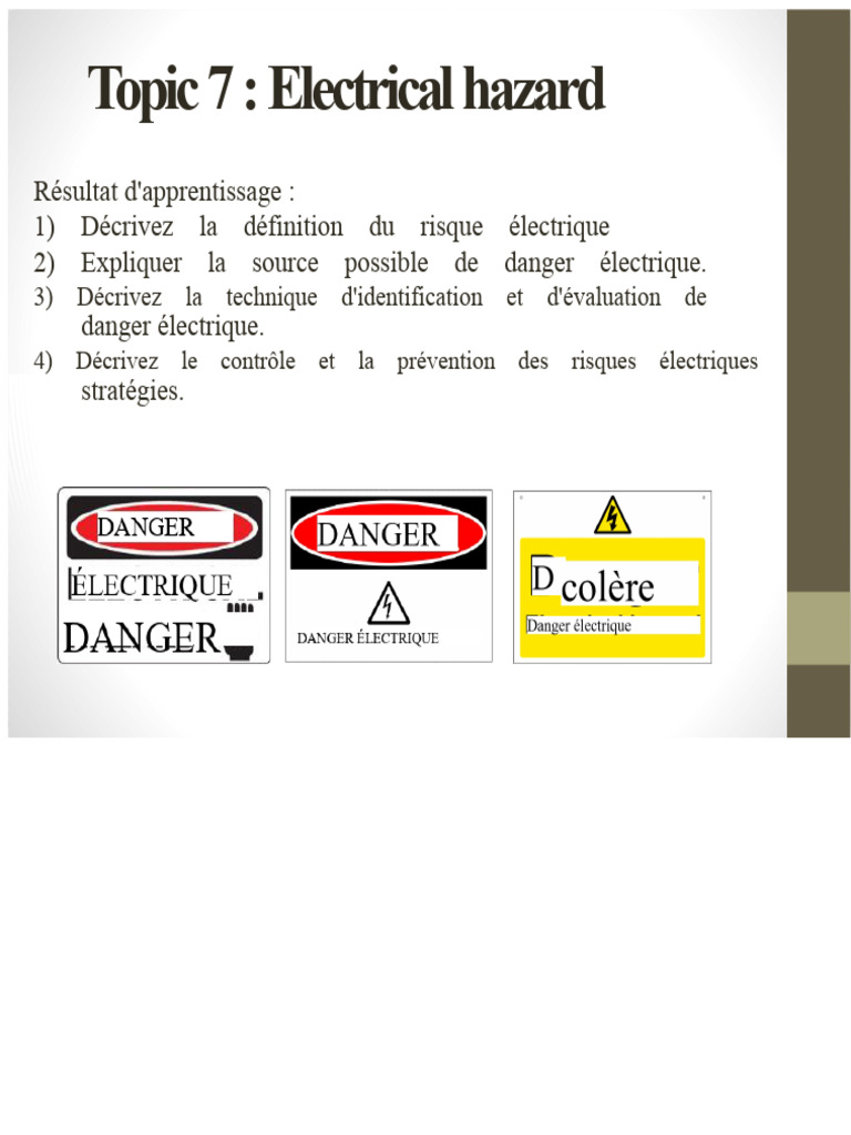 Risques Électriques : Identification et Prévention | PDF | Électricité ...