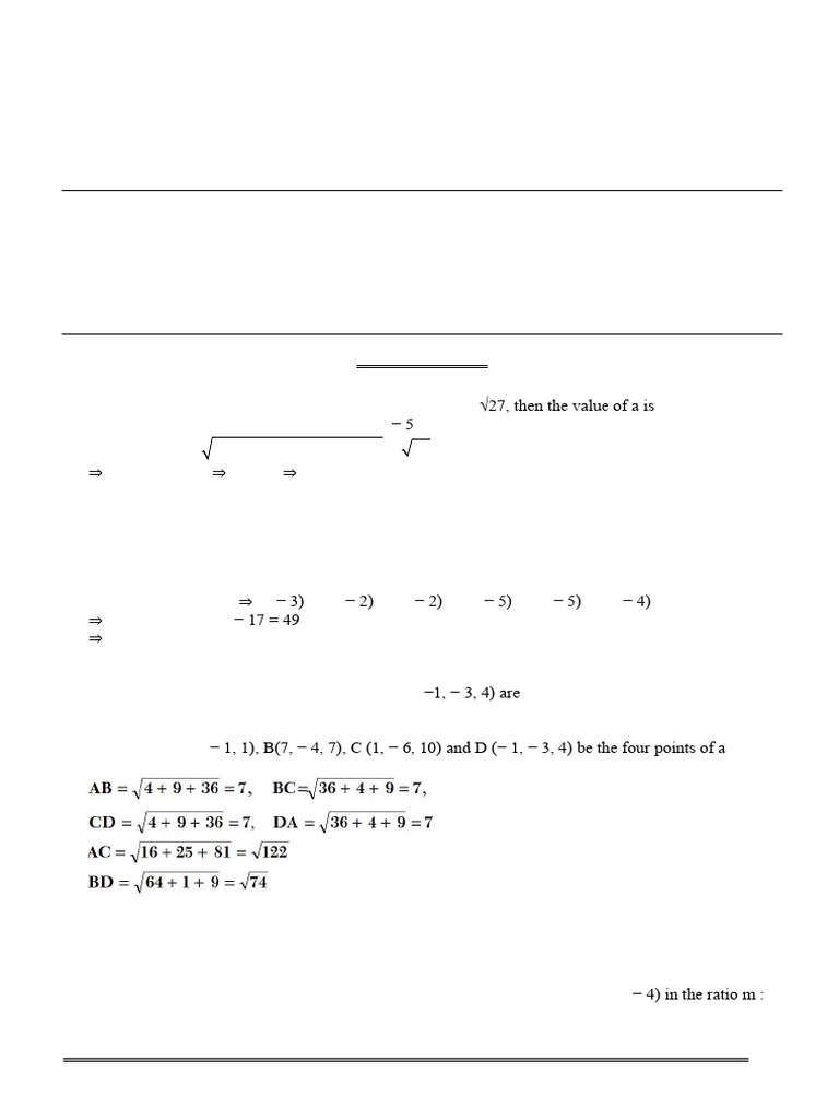 Maths Class Xi Chapter 11 Introduction To 3 Dimensional Geometry ...