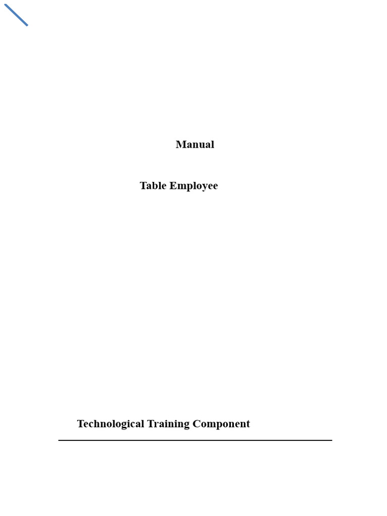 Special Table Service Training Manual | PDF | Hand Washing ...