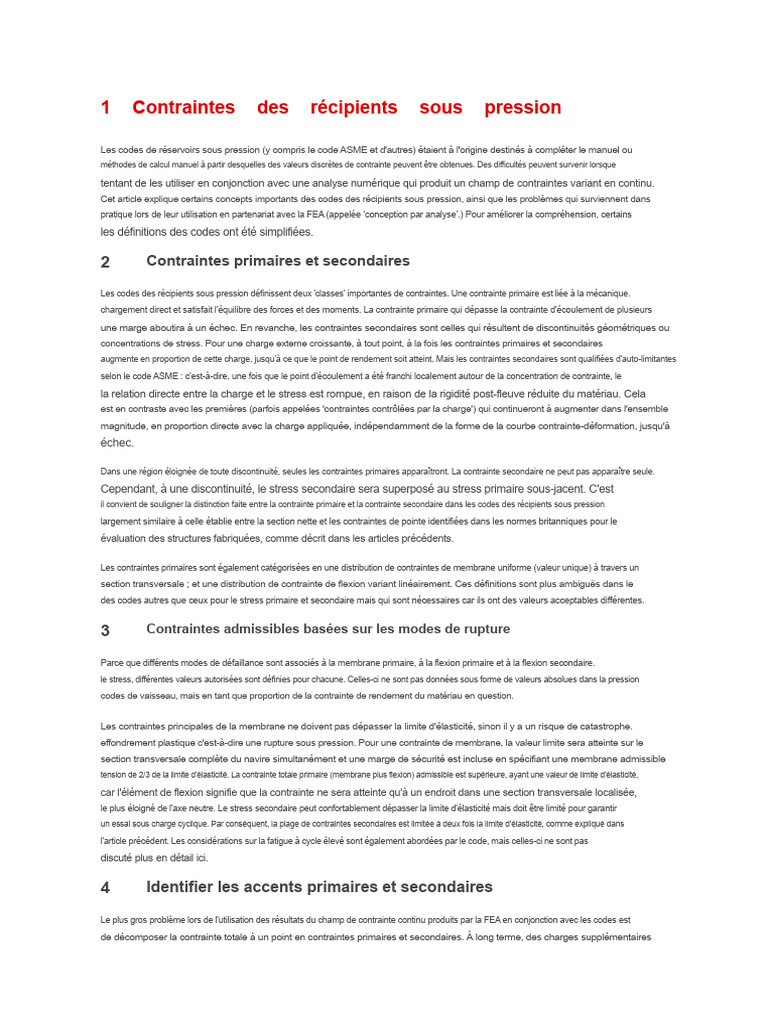 Contraintes des récipients sous pression | PDF | Flexion (matériau ...