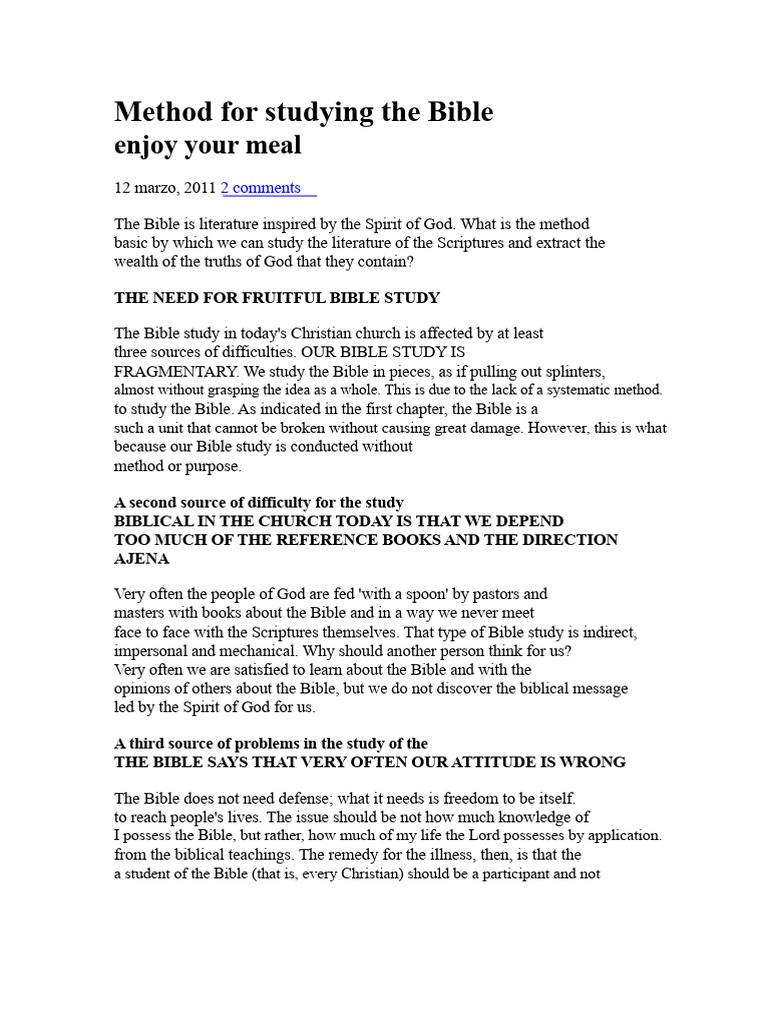 Effective Bible Study Methods Explained | PDF | Bible | Deductive Reasoning