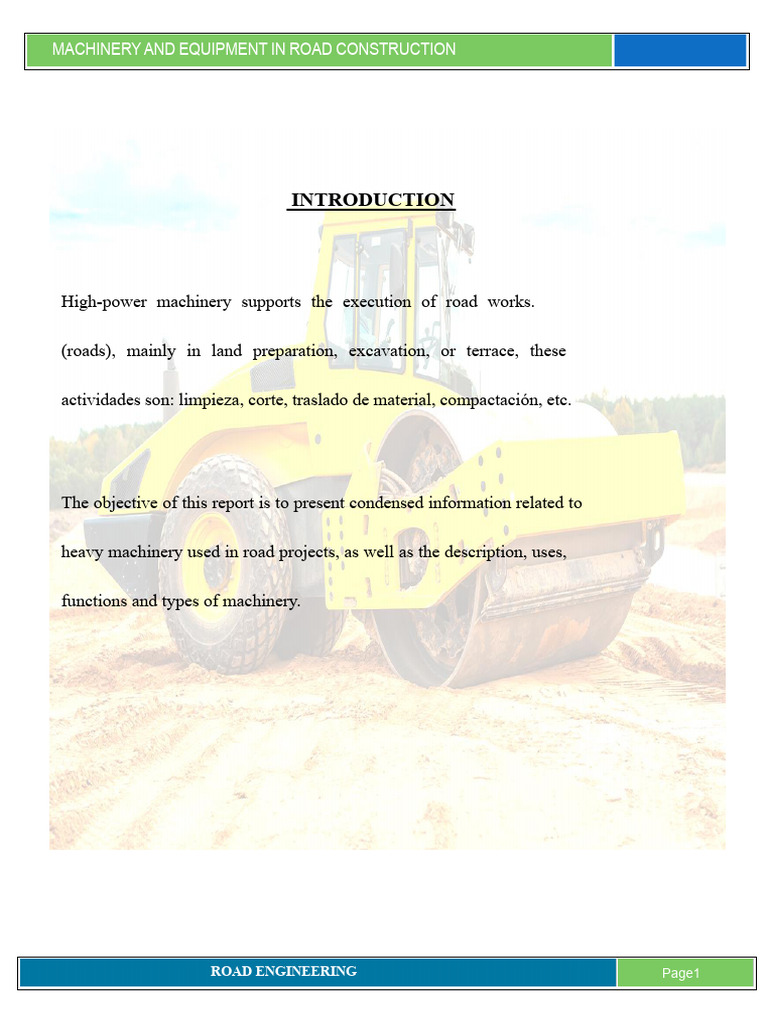 Heavy Machinery for Road Construction | PDF | Tractor | Loader (Equipment)
