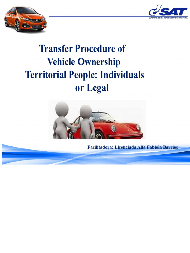 Vehicle Ownership Transfer Procedures | PDF | Affidavit | Deed