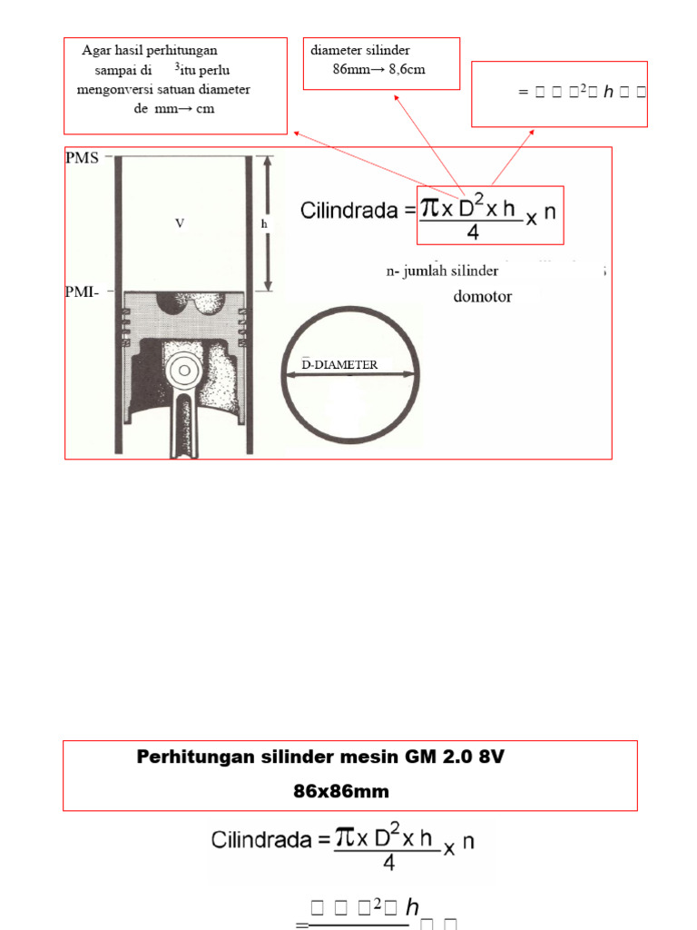 Perhitungan Volume Silinder Mesin GM 2.0 | PDF