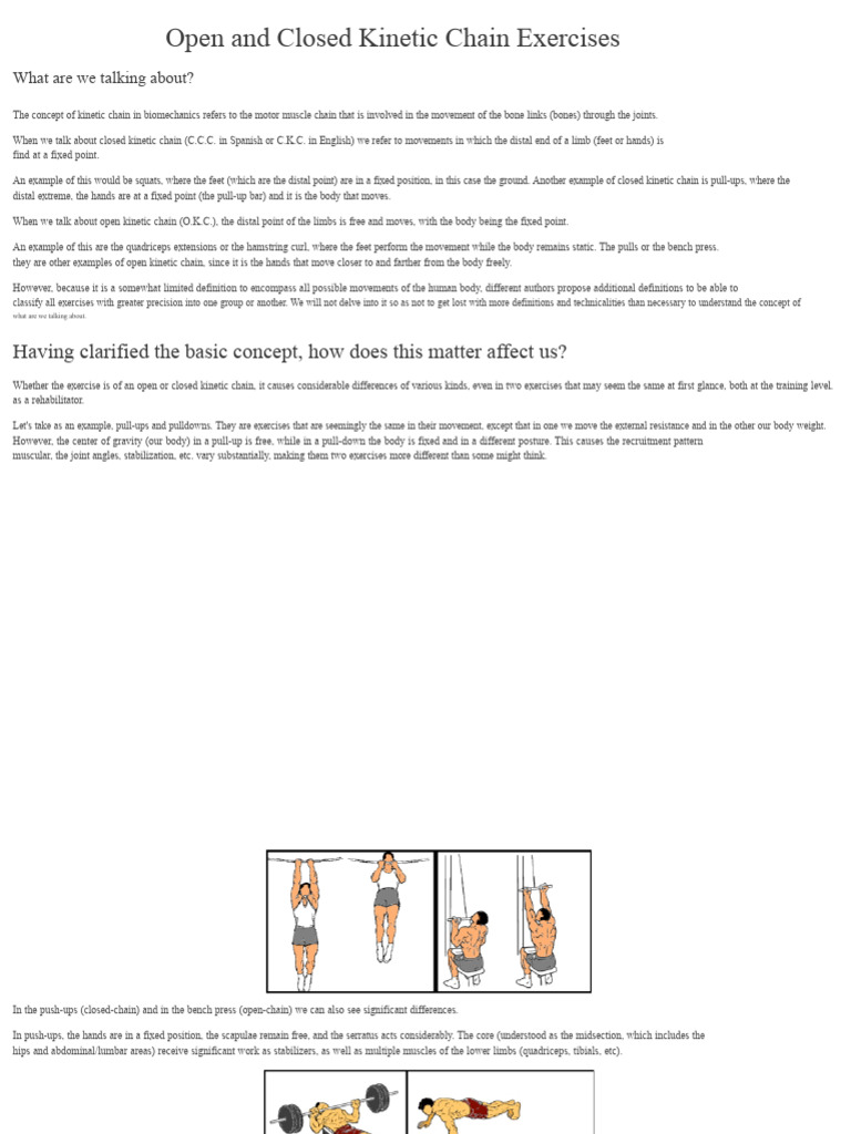 Kinetic Chain Exercises Explained | PDF | Knee | Musculoskeletal System