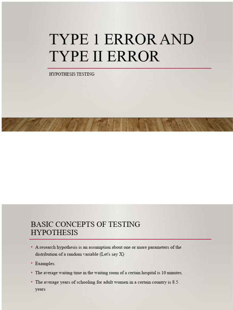 Understanding Type I and Type II Errors | PDF | Type I And Type Ii ...