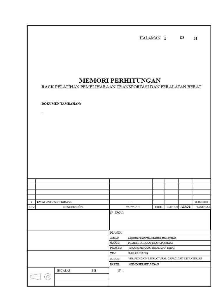 Kapasitas Beban Rak Pemeliharaan Alat Berat | PDF
