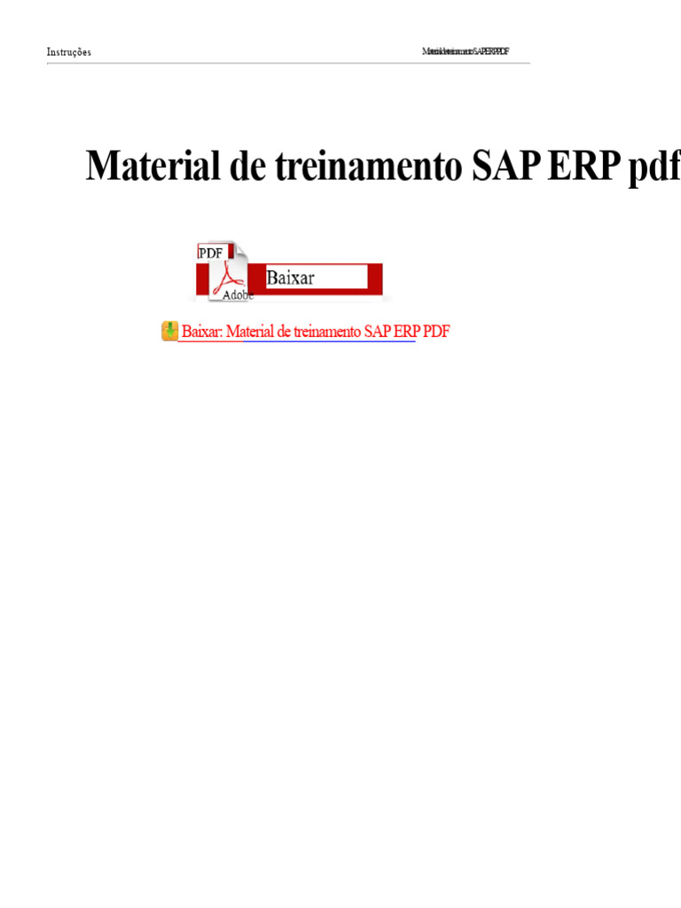 Material de Treinamento SAP ERP PDF | PDF | Sap Se | Software empresarial