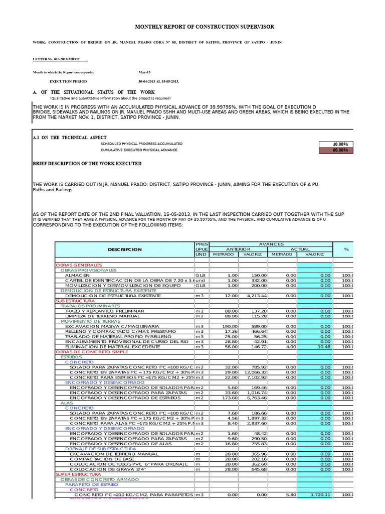 02 Monthly Supervisor Report | PDF