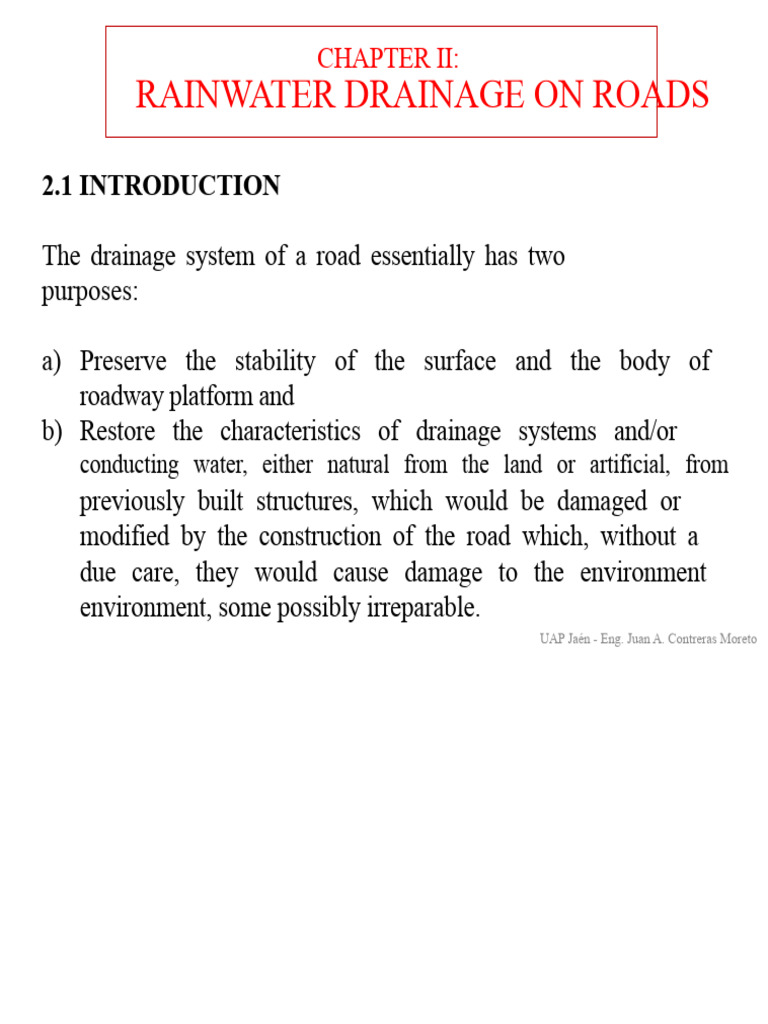 Rainwater Drainage Systems for Roads | PDF | Road | Drainage