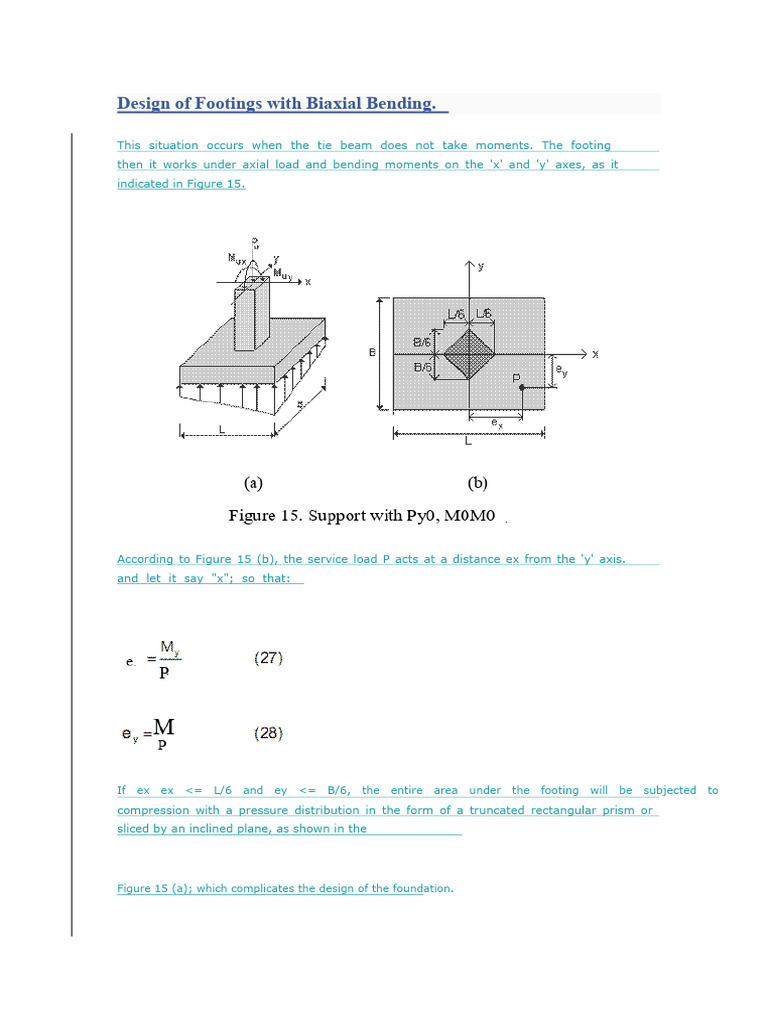 Design of Foundations With Biaxial Bending | PDF