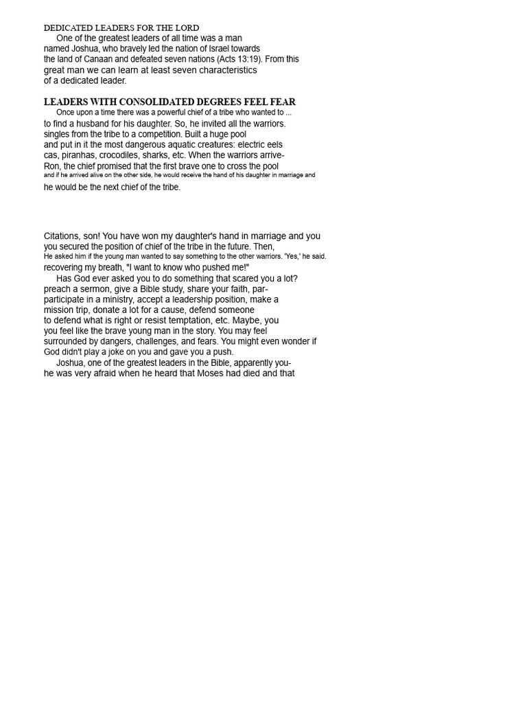 Characteristics of Dedicated Leaders | PDF | Samuel | Joshua