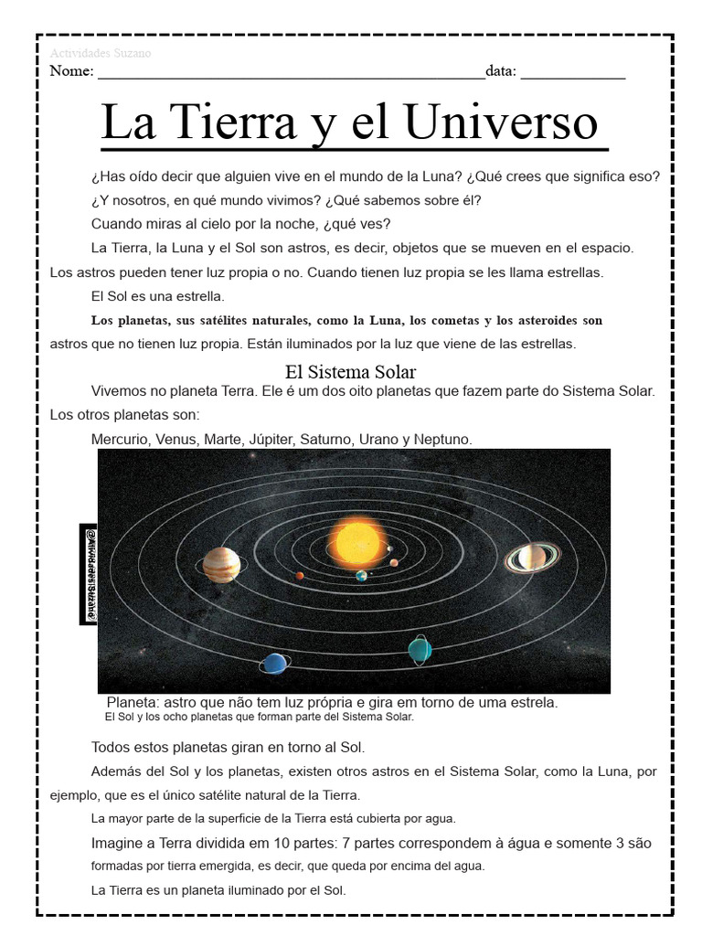 La Tierra y El Universo | PDF | Planetas | Tierra