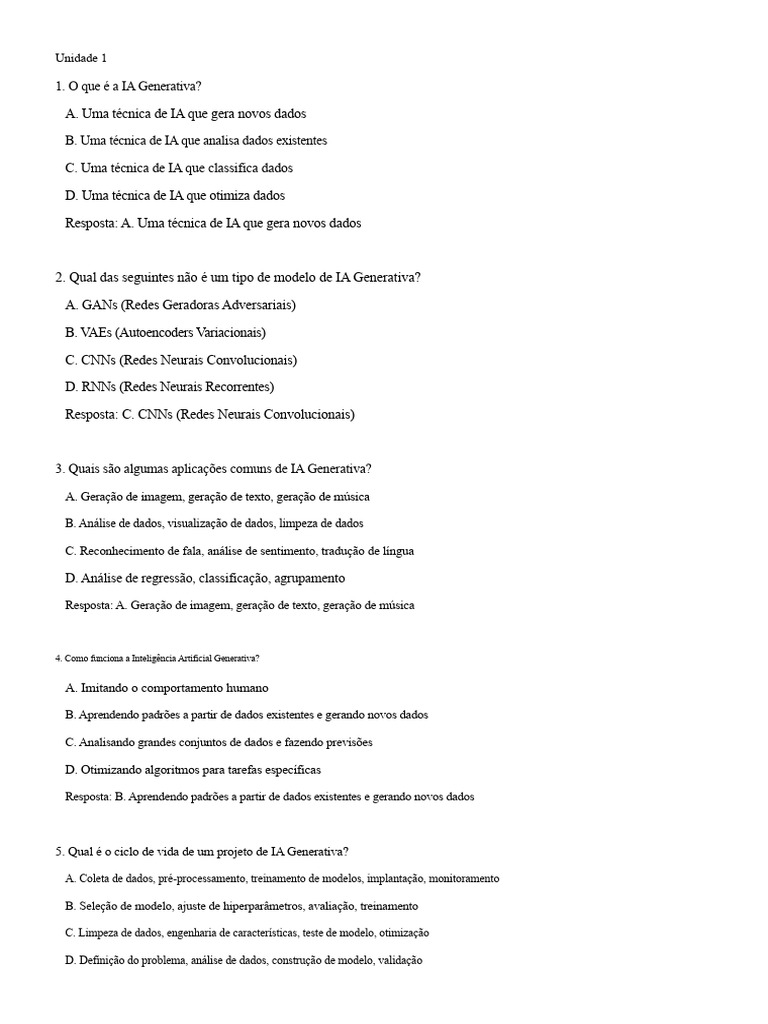 Introdução à IA Generativa e Aplicações | PDF | Inteligência artificial ...