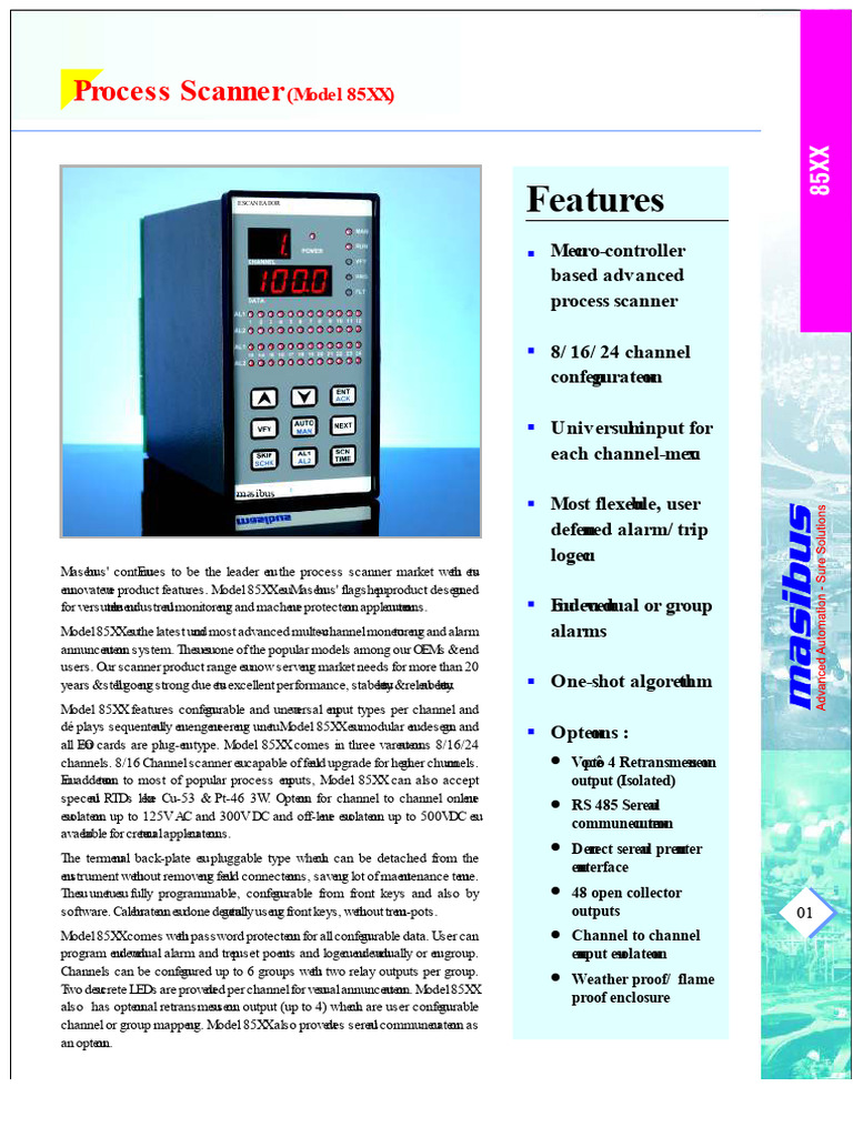 Process Scanner Model 85XX Overview | PDF | Power Engineering ...