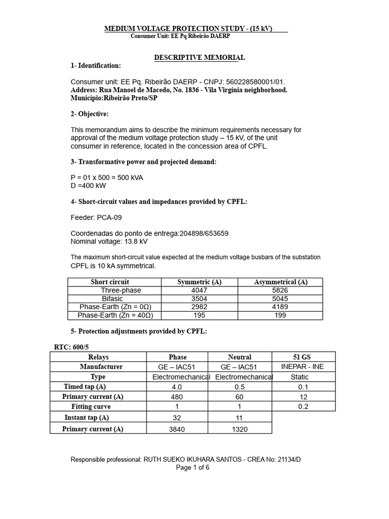 Protection Study - SE 15kV - CPFL | PDF | Transformer | Electronic ...