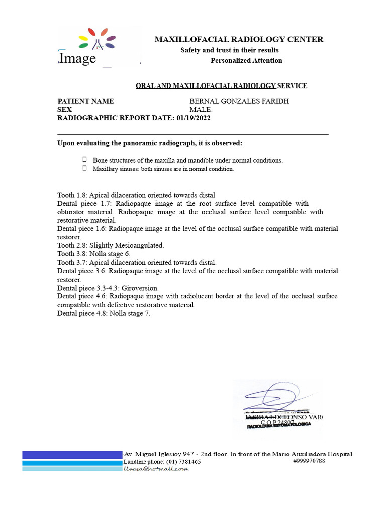 Radiological report | PDF