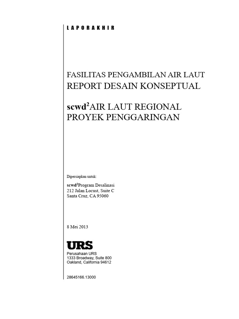 Desain Konseptual Fasilitas Intake Air Laut | PDF