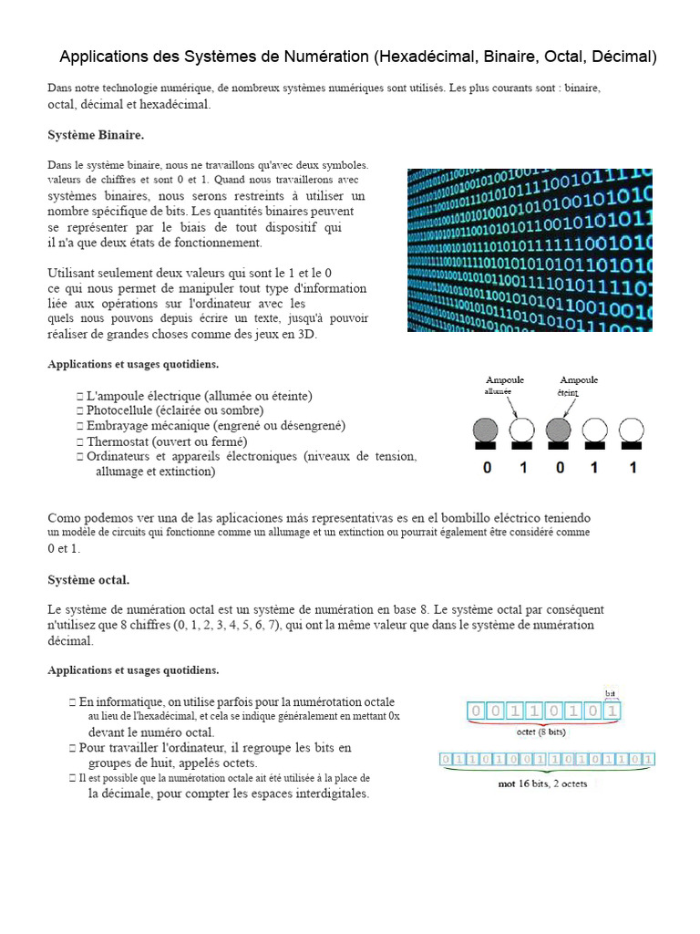 Applications des Systèmes de Numération | PDF | Modèle de couleur en ...